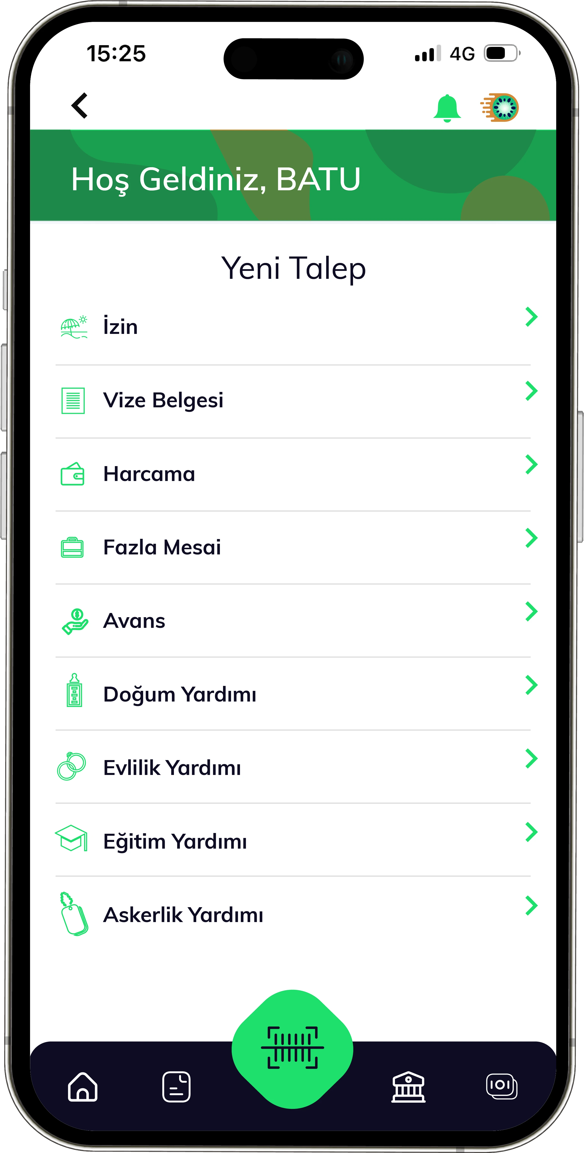 İK talep onay ekranı
